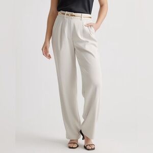 Quince Stretch Crepe Pleated Wide Leg Pants